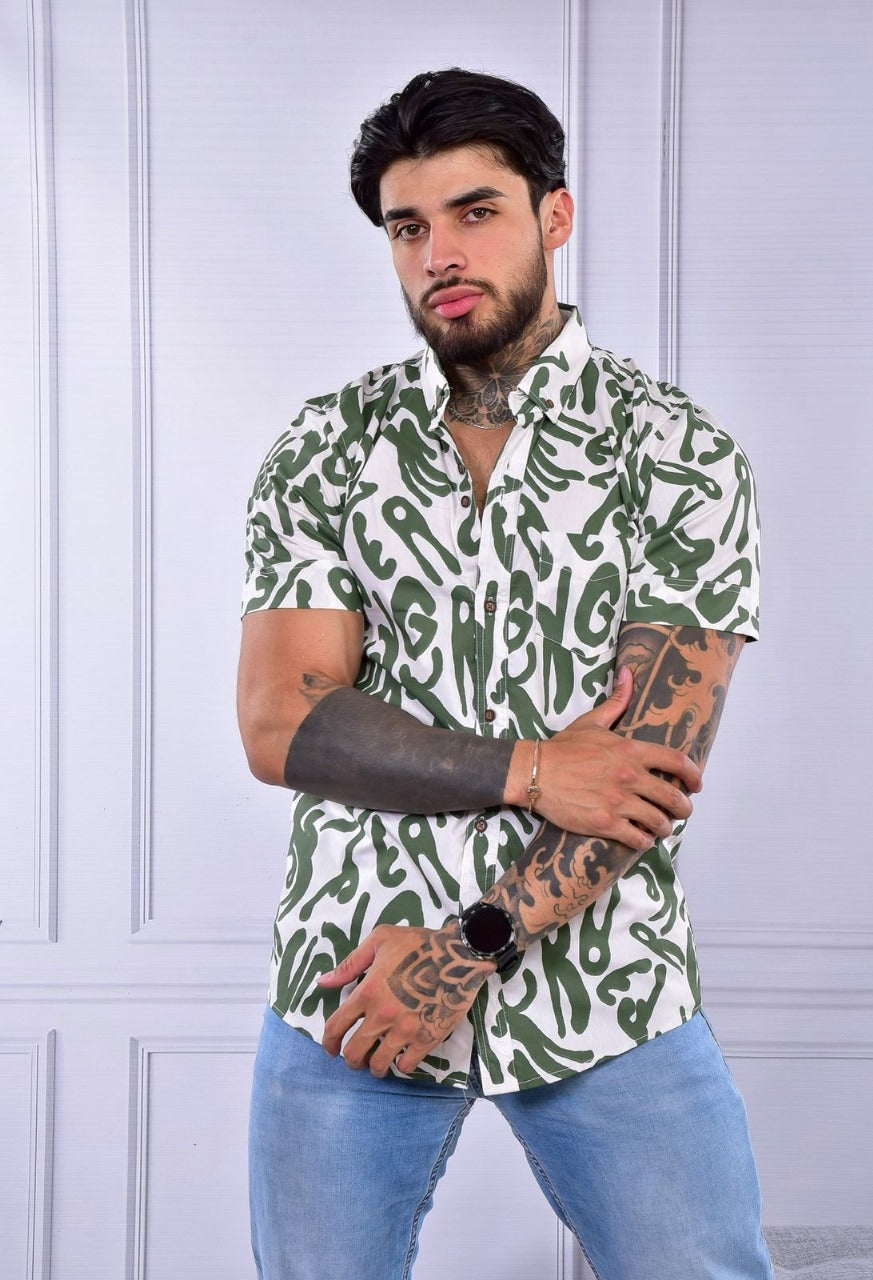 Camisa Abstracta Verde