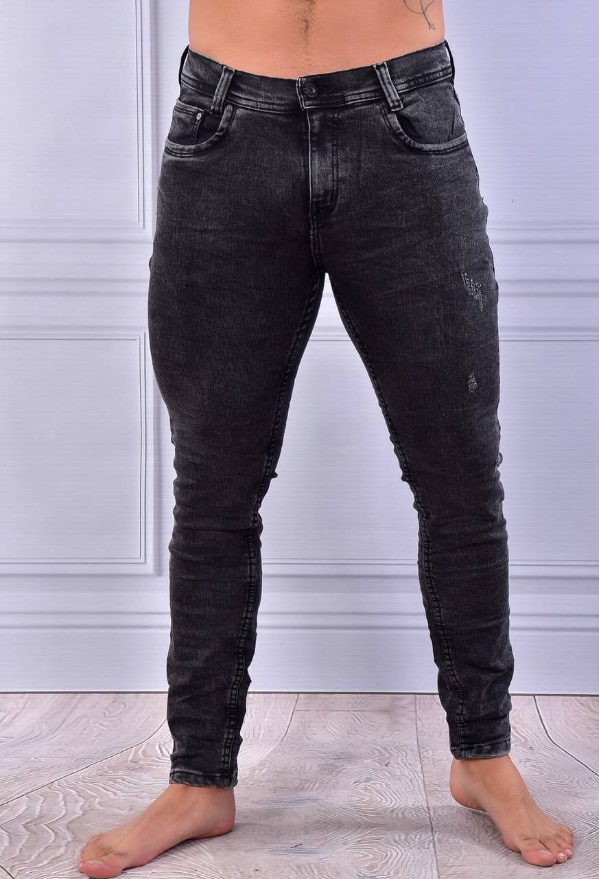 Pantalon Jean Unicolor Negro Grisáceo